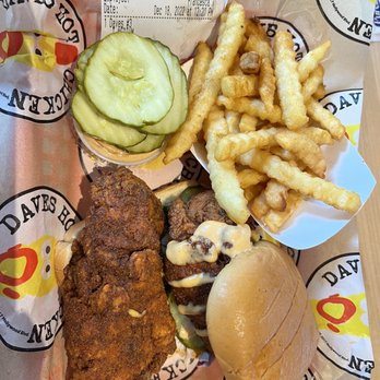 Dave's Hot Chicken - Dave's #3 1 Tender & 1 Slider w/ Fries - Chicken Shop Near Me - Sunnyvale, California Dave's Hot Chicken - Dave's #3 1 Tender & 1 Slider w/ Fries - Chicken Shop Near Me - Sunnyvale, California