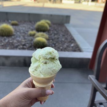 Tocumbo Ice Cream - Single scoop pistachio ice cream on a plain cone - Ice Cream & Frozen Yogurt Near Me - San Diego, California Tocumbo Ice Cream - Single scoop pistachio ice cream on a plain cone - Ice Cream & Frozen Yogurt Near Me - San Diego, California