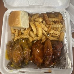 The Village Kitchen - Honey hot, honey gold, fries, roll