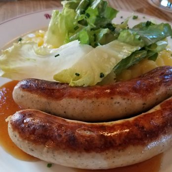 Augustiner am Gendarmenmarkt - Fried sausage with potato endive salad - German Near Me - Berlin, BE