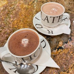 L.A. Burdick Handmade Chocolates - Dark (left) and milk (right) hot chocolate - so good!