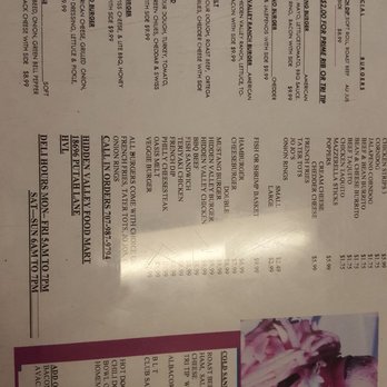 Hidden Valley Food Mart - the menu for the restaurant - Grocery Near Me - Middletown, California Hidden Valley Food Mart - the menu for the restaurant - Grocery Near Me - Middletown, California