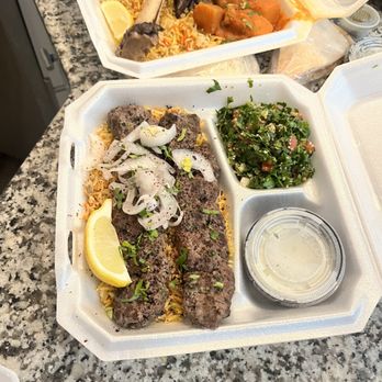 Al-Houda Restaurant - two trays of food - Mediterranean Near Me - Palm Bay, Florida