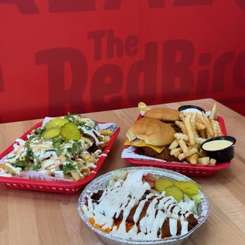 The Red Bird - Chicken cheese fries, hala chicken rice bowl, 2 chicken sandwiches with fries combo - Chicken Shop Near Me - Lake Forest, California