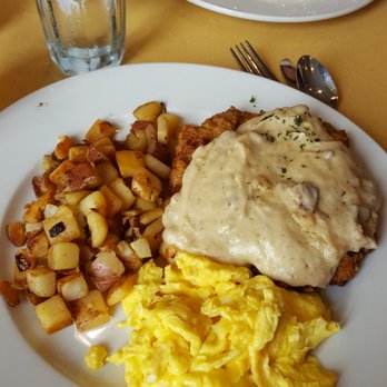 Wild Eggs - Country fried steak and potatoes with scrambled eggs - Breakfast & Brunch Near Me - Jeffersonville, Indiana Wild Eggs - Country fried steak and potatoes with scrambled eggs - Breakfast & Brunch Near Me - Jeffersonville, Indiana