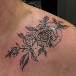 Last Nerve Tattoo - Flower Shoulder Tattoo