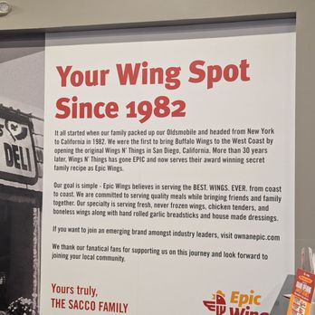 Epic Wings - An icon since 1982! - Chicken Wings Near Me - San Diego, California