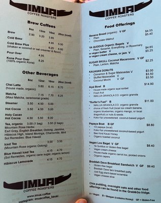 Menu photo 5 Imua Coffee Roasters Kapaa, HI