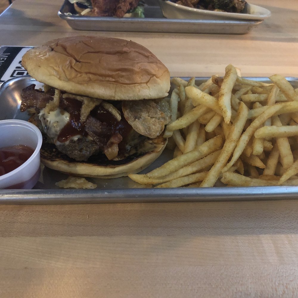 Christies - The Texas burger was juicy and piled high with toppings! The fries were fresh and seasoned! Highly recommend for a burger lover! - Sports Bars Near Me - Dallas, Texas Christies - The Texas burger was juicy and piled high with toppings! The fries were fresh and seasoned! Highly recommend for a burger lover! - Sports Bars Near Me - Dallas, Texas