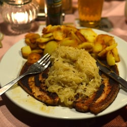 Apfelwein Scheid - Zur Post - Apfelwein Scheid | Wellfleisch mit Kraut und Bratkartoffeln