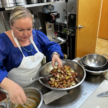 Classic Cooking - Seasoning the boiled potatoes. - Cooking Schools Near Me - Scottsdale, Arizona