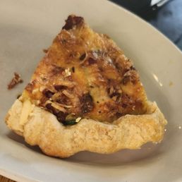 Vegetable-cheddar quiche (homemade crust!)