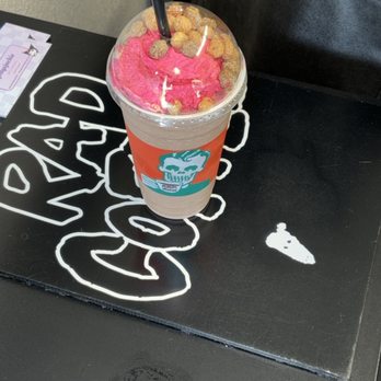Rad Coffee - Upland - Peanut butter crunch with pink whip cream - Coffee & Tea Near Me - Upland, California Rad Coffee - Upland - Peanut butter crunch with pink whip cream - Coffee & Tea Near Me - Upland, California