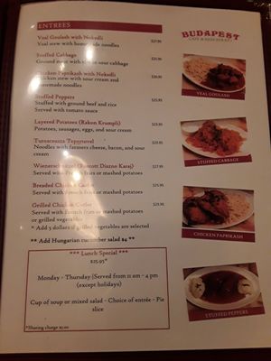 Menu photo 3 Budapest Cafe and Restaurant New York, NY Menu photo 3 Budapest Cafe and Restaurant New York, NY