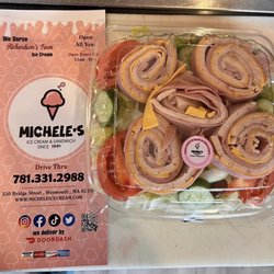 Michele's Ice Cream and Sandwich - Chef's salad  made with real fresh turkey
