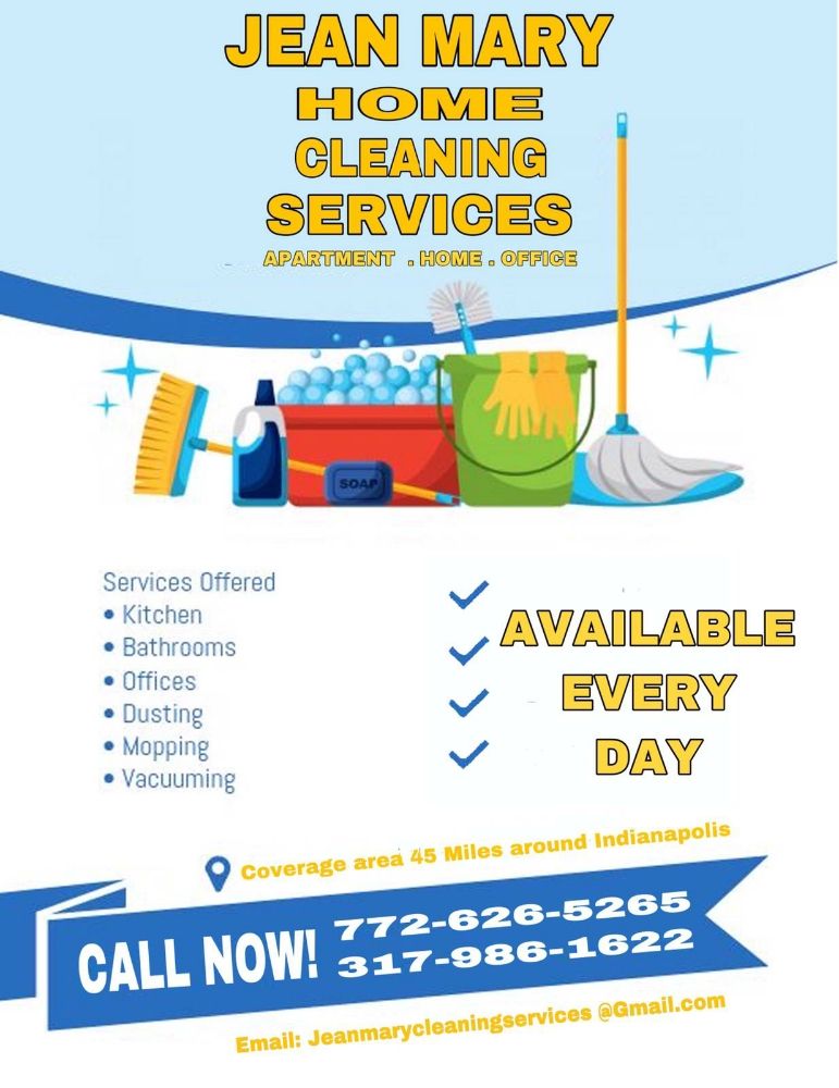 JEAN MARY CLEANING SERVICES Indianapolis, Indiana Home Cleaning