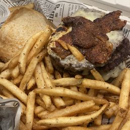 Smash burger (tsunami style) with candied bacon and two extra patties....meh Smash burger (tsunami style) with candied bacon and two extra patties....meh