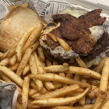 Tides Coastal Kitchen - Smash burger (tsunami style) with candied bacon and two extra patties....meh - Cocktail Bars Near Me - Virginia Beach, Virginia Tides Coastal Kitchen - Smash burger (tsunami style) with candied bacon and two extra patties....meh - Cocktail Bars Near Me - Virginia Beach, Virginia