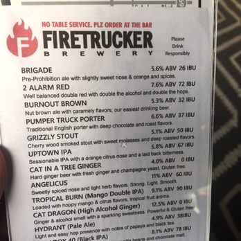 Firetrucker Brewery - Menu - Breweries Near Me - Ankeny, Iowa