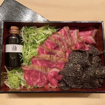 Masa - My cute Temaki to-go box with Wagyu, truffles, and signature sauce. - Sushi Bars Near Me - New York, New York
