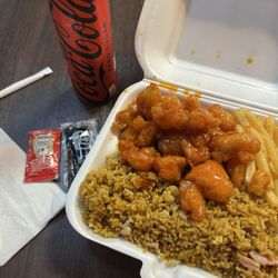Dumpling - Orange chicken and fried rice!
