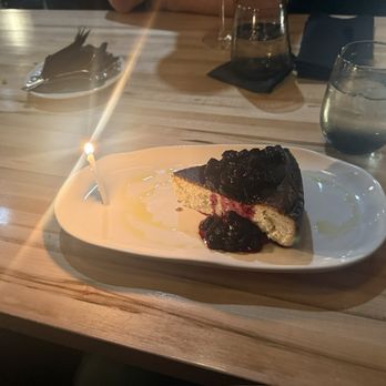 The Butcher's Cellar - Cheesecake with blueberry compote - Steakhouses Near Me - Woodway, Texas The Butcher's Cellar - Cheesecake with blueberry compote - Steakhouses Near Me - Woodway, Texas