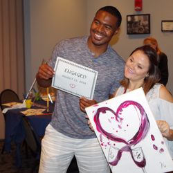 Eat Drink Paint... Get Engaged! Congrats! Lamar Clay proposed to Abagael Cummins during a private Eat Drink Paint event in 2016.