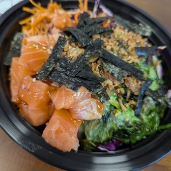 Poke Dream - Salmon Oasis Poke Bowl. $13.85. Salmon, spicy salmon, avocado, edamame, sweet corn, cucumber, spicy poke and yummy sauces, tempura flakes. - Hawaiian Near Me - High Point, North Carolina