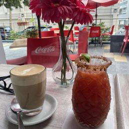 Cafe Americano and Bloody Mary Spicy