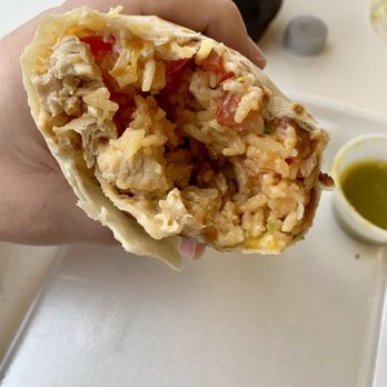 Chris' Ice Cream - Chicken burrito with rice, tomato, sour cream, beans and cheese. - Ice Cream & Frozen Yogurt Near Me - Indianapolis, Indiana Chris' Ice Cream - Chicken burrito with rice, tomato, sour cream, beans and cheese. - Ice Cream & Frozen Yogurt Near Me - Indianapolis, Indiana