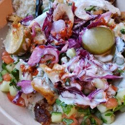 Couscous base with chicken shawarma