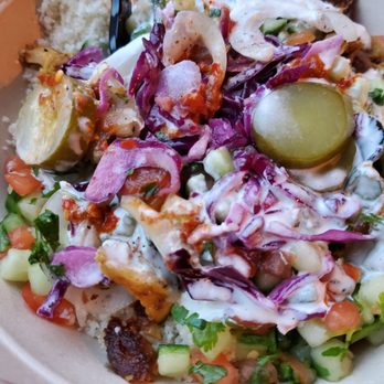 Naf Naf Grill - Couscous base with chicken shawarma - Middle Eastern Near Me - Indianapolis, Indiana