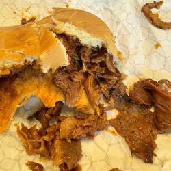 House of Smoke - Bbq pork sandwich which fell apart.