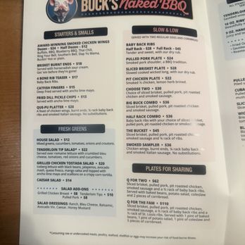 Buck’s Naked BBQ - Menu as of 12/31/2025 - Barbeque Near Me - Gardiner, Maine Buck’s Naked BBQ - Menu as of 12/31/2025 - Barbeque Near Me - Gardiner, Maine