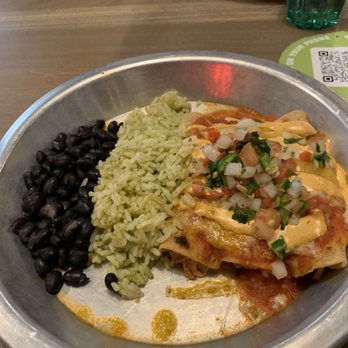 Social Cantina - Chicken Tinga Enchiladas Also, the rice is amazing - Tacos Near Me - Bloomington, Indiana Social Cantina - Chicken Tinga Enchiladas Also, the rice is amazing - Tacos Near Me - Bloomington, Indiana