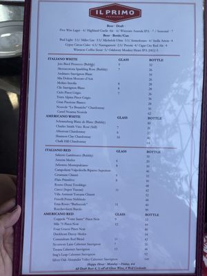 Menu photo 1 IL Primo Chattanooga, TN Menu photo 1 IL Primo Chattanooga, TN