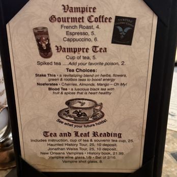 Vampire Cafe - Vampire high tea ($95pp) - Cafes Near Me - New Orleans, Louisiana Vampire Cafe - Vampire high tea ($95pp) - Cafes Near Me - New Orleans, Louisiana