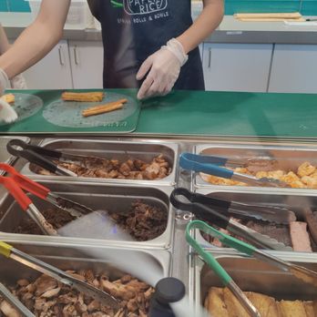 Paper Rice - Assembly line of 6 protein options - Vietnamese Near Me - Whittier, California