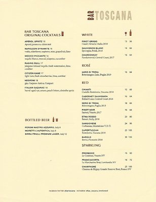 Menu photo 3 Bar Toscana Los Angeles, CA Menu photo 3 Bar Toscana Los Angeles, CA