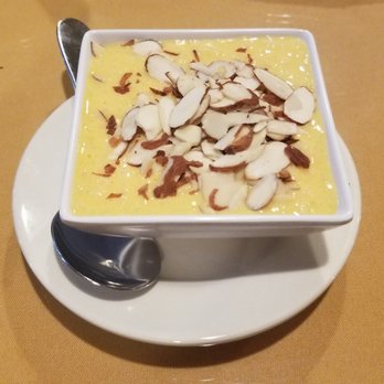 Everest Cuisine - Mango Rice Pudding (it showed as "Kheer" on my receipt, but I think I got the correct Mango dessert). Not too sweet, and very cooling. - Indian Near Me - Placentia, California