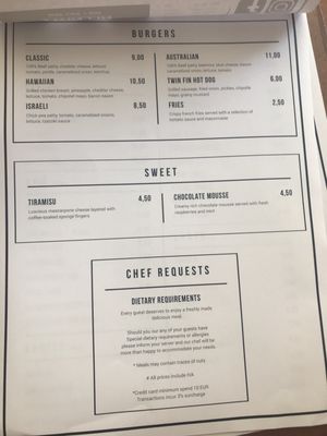 Menu photo 1 Twin Fin Lagos, 08