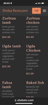 Menu photo 2 Sheba Houston, TX
