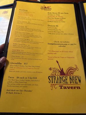 Menu photo 1 Strange Brew Tavern Manchester, NH Menu photo 1 Strange Brew Tavern Manchester, NH