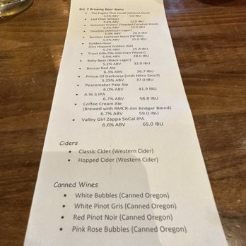 Bar 3 BBQ - Beer menu....good luck reading it - Barbeque Near Me - Belgrade, Montana