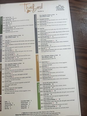 Menu photo 1 Thai Basil Madera, CA