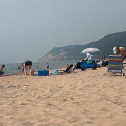 Otter Creek Beach - Beautiful Esch beach. During my visit, it was quite hazy due to Canada wildfire smoke as seen in the photo.