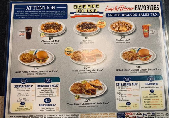 Menu photo 2 Waffle House Winchester, VA