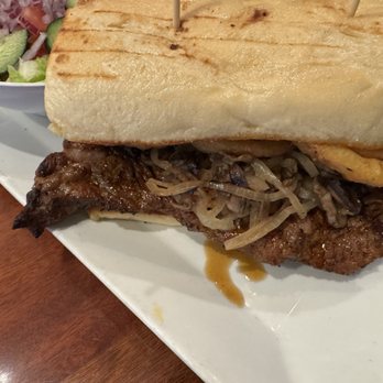 Cavana's Pub & Grub - Ribeye steak sandwich with a house salad - Pubs Near Me - Sutter Creek, California