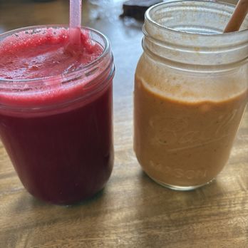 Wildcraft Kitchen - Carrot Cake protein shake and the Liver Detox juice - Coffee & Tea Near Me - Sedona, Arizona Wildcraft Kitchen - Carrot Cake protein shake and the Liver Detox juice - Coffee & Tea Near Me - Sedona, Arizona