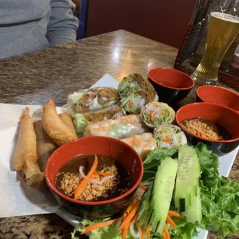 Pho King - A1. Egg Roll A1. Rocket Shrimp A2. Spring Rolls Combo Appetizer Sampler - Vietnamese Near Me - Upland, California